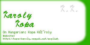 karoly kopa business card